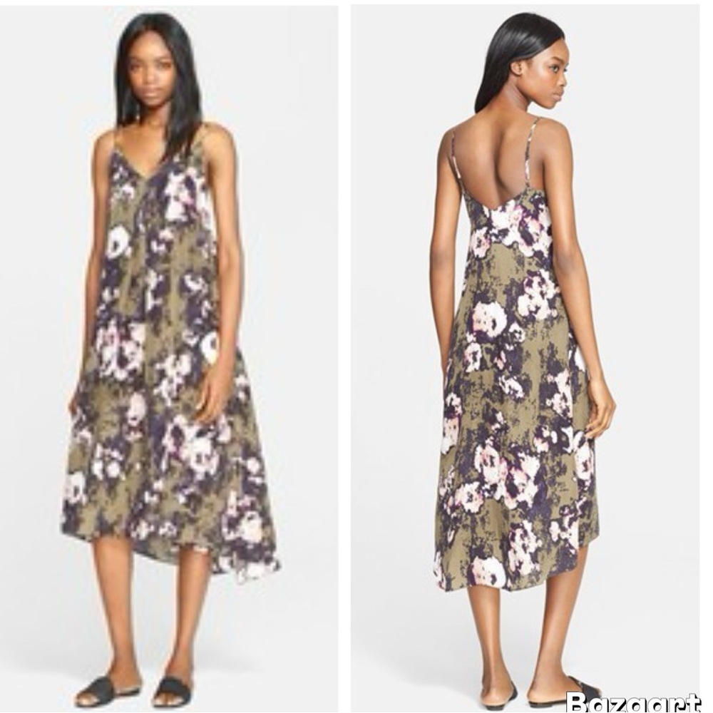 Enza Costa Floral Olive Dress